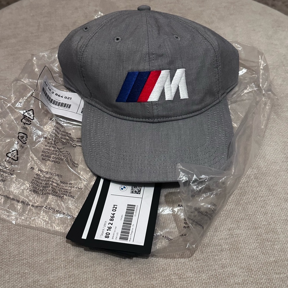 BMW Gray Adjustable Twill Cap with Tag